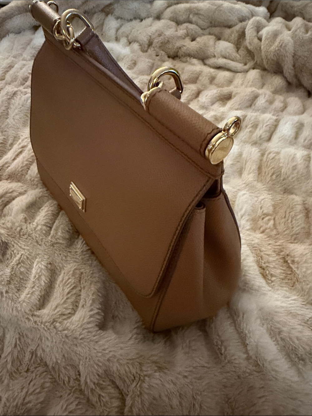 Dolce & Gabbana Brown Leather Top-Handle Bag with Gold Hardware - Picture 4 of 6